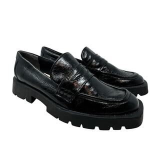 Dolce‎ Vita Elias Loafers Patent Leather Chunky Lug Sole Black Size US 6.5